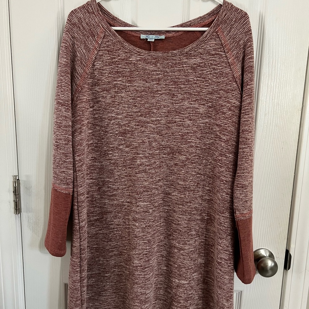 She and Sky long sleeve dress above knee fall